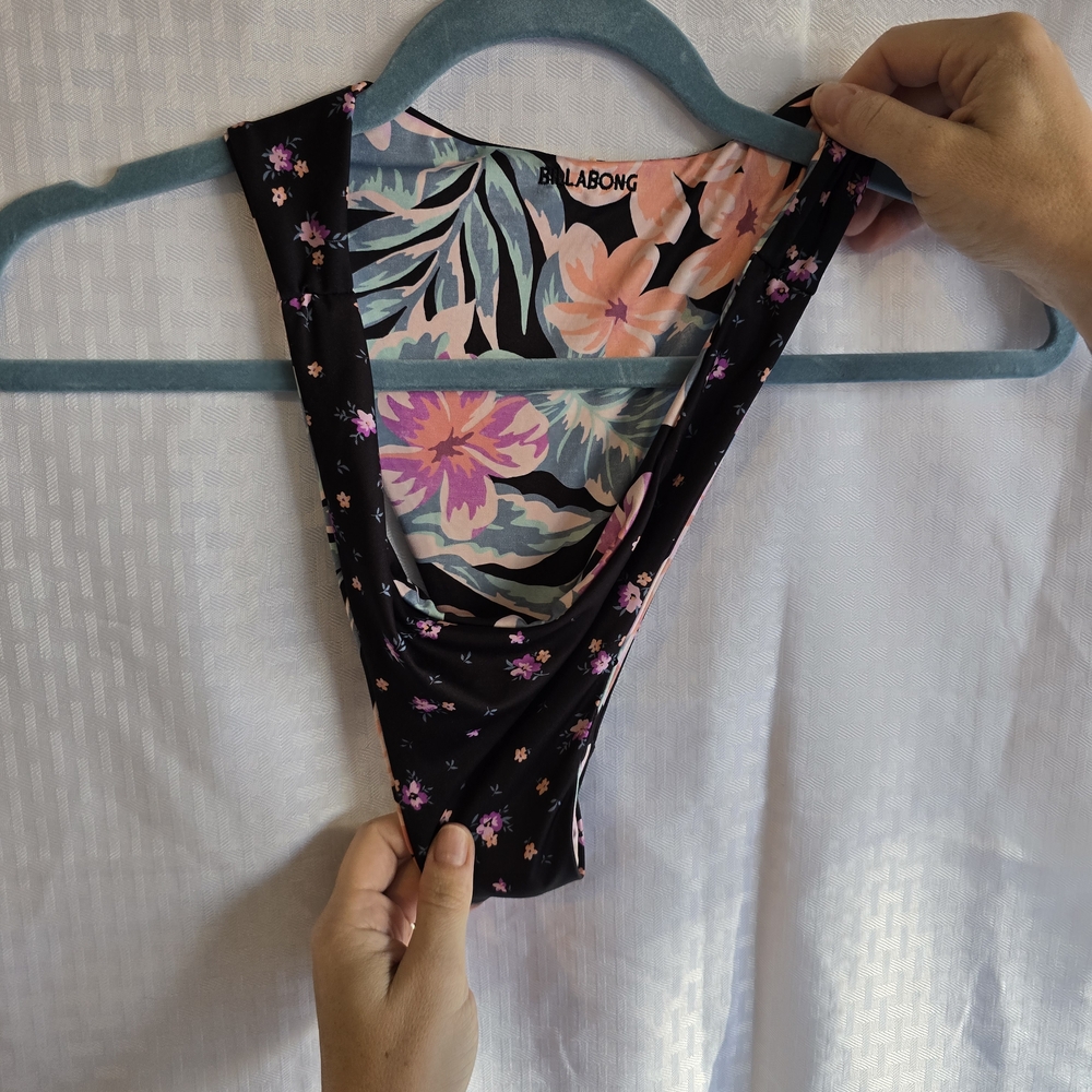 Billabong Floral Bikini - Black and Pink